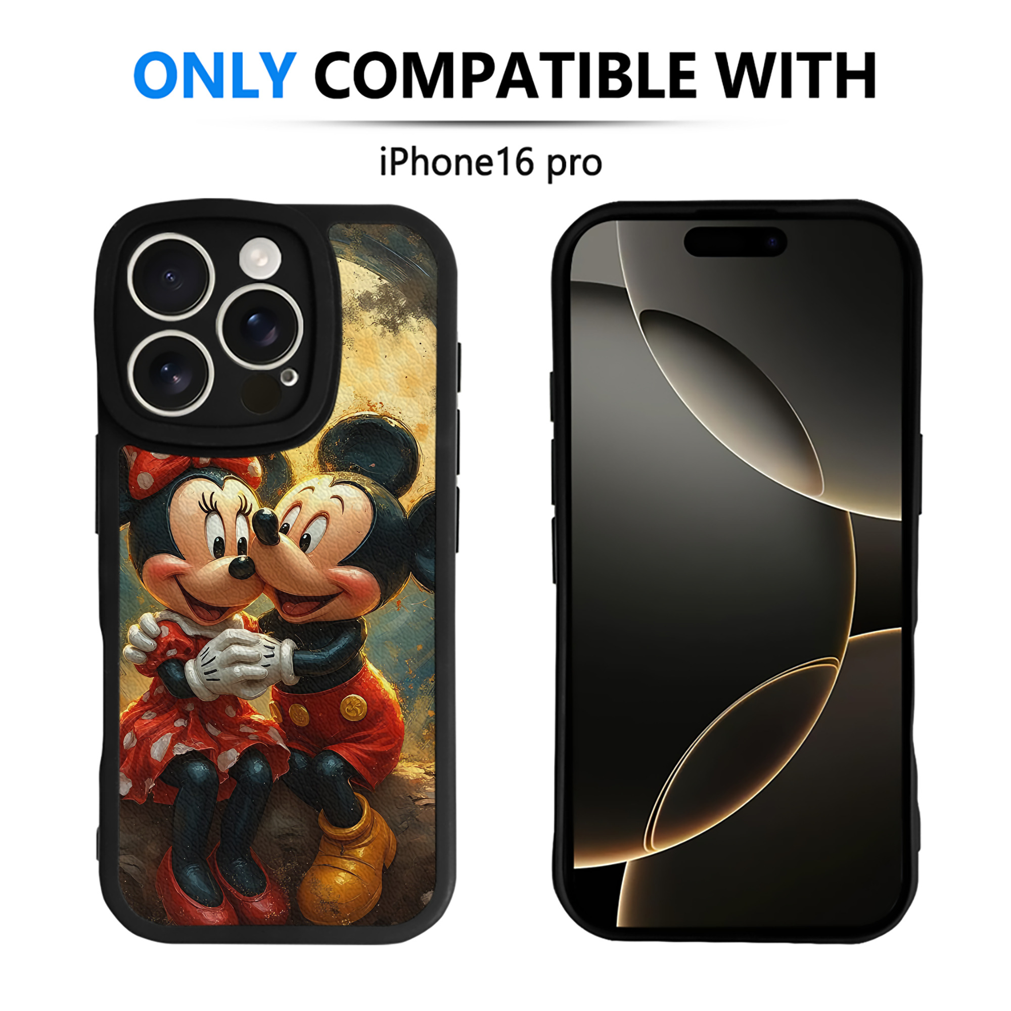 （画像用） ミッキーマウス Mickey Mouse 【iPhone 16シリーズ対応】シリコンスマホケース（レザー調） 材質：シリコン
